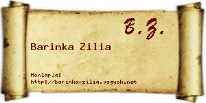 Barinka Zilia névjegykártya